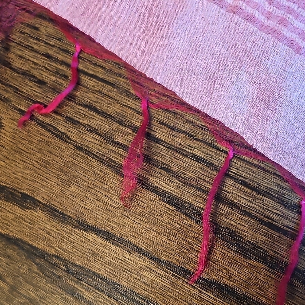 Pink Silk Shawl Scarf Wrap - Picture 6 of 7